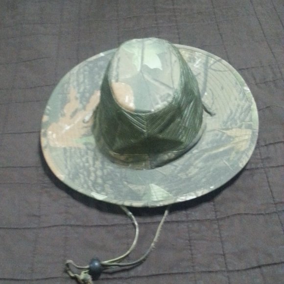 Vintage Camo Bucket Hat Military Green Hunting Outdoor Nature - Picture 1 of 7